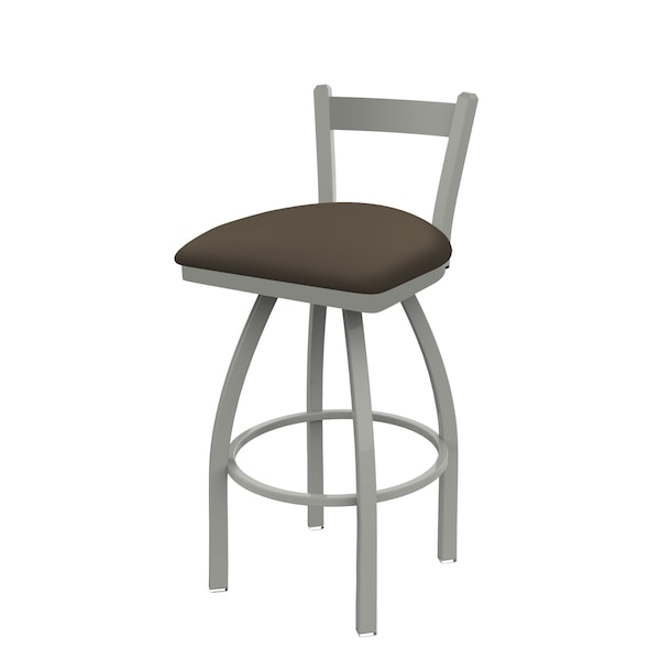 25" Low Back Swivel Counter Stool, Nickel Finish, Canter Earth Seat